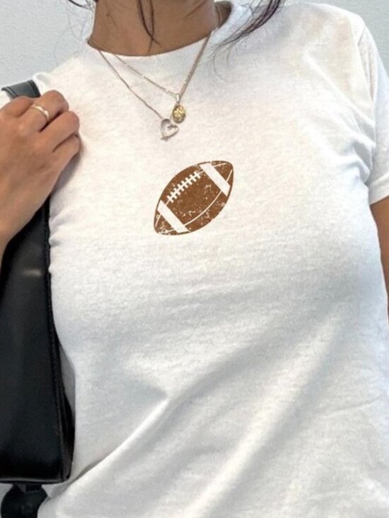 Tops - Football Y2K Baby Tee Cute Football Shirt